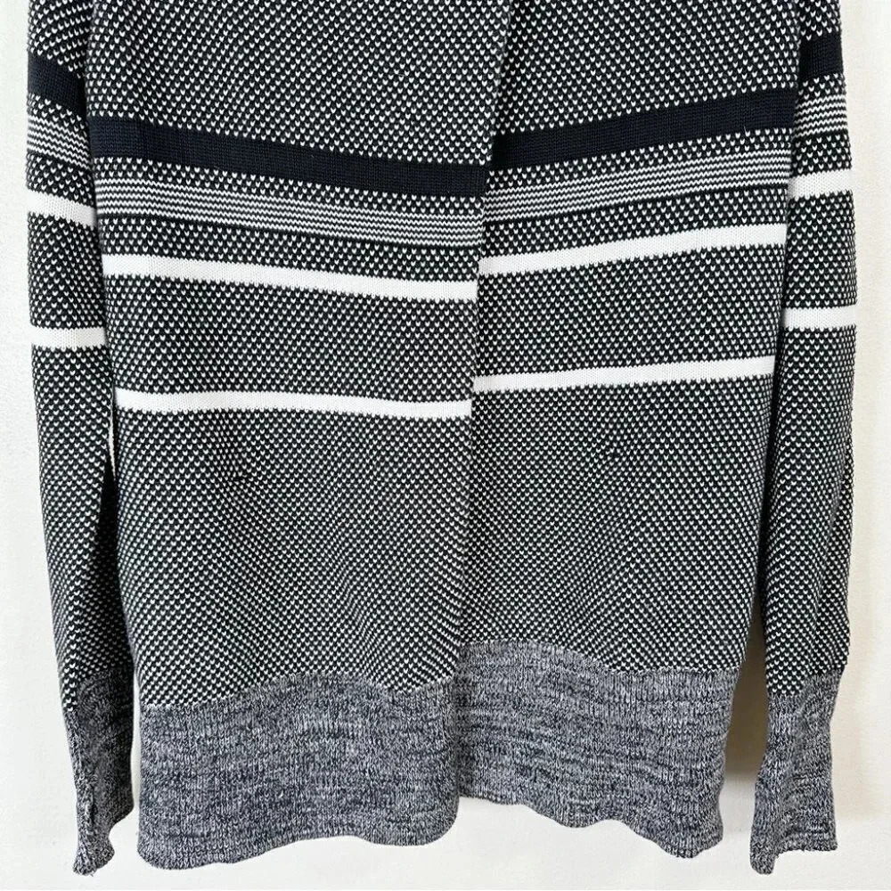 Ivivva Girls Size Feeling Toasty Cardigan  Black Grey Stripe Wrap - Picture 6 of 16
